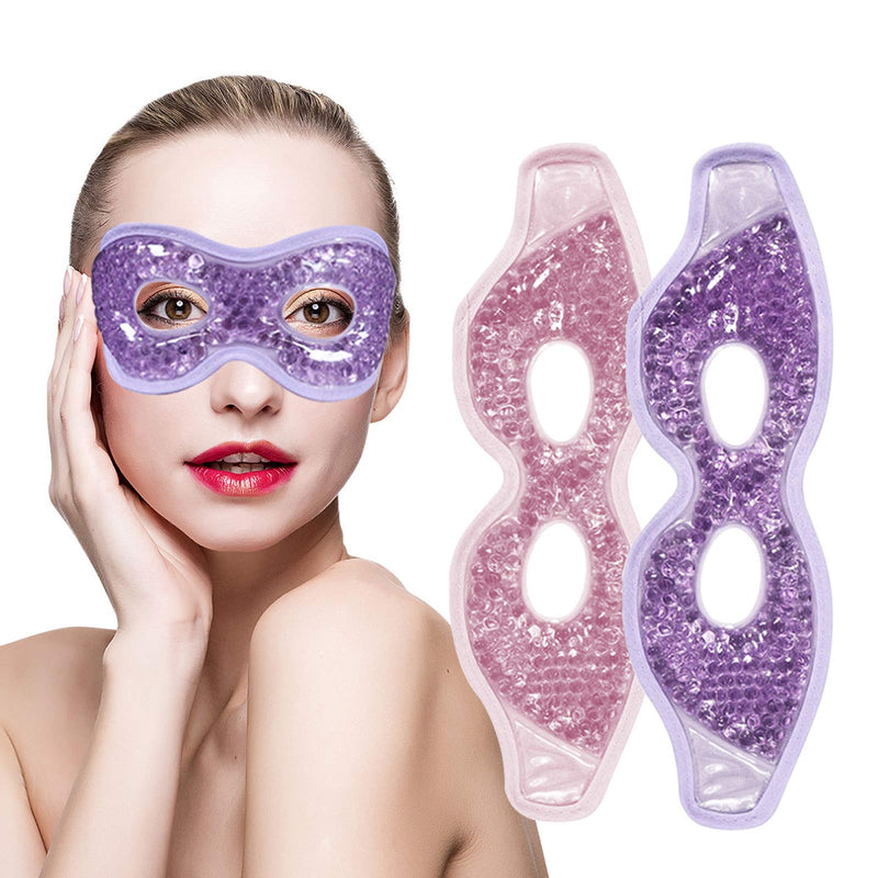 Permotary 2PCS Gel Eye Mask Reusable Hot Cold Compress Pack Eye Therapy ,Therapeutic Gel Eye Spa Pad for Puffiness /Dark Circles/Eye Bags/Dry Eyes/Headaches/Migraines/Stress Relief-Purple&Pink Purple&Pink - BeesActive Australia