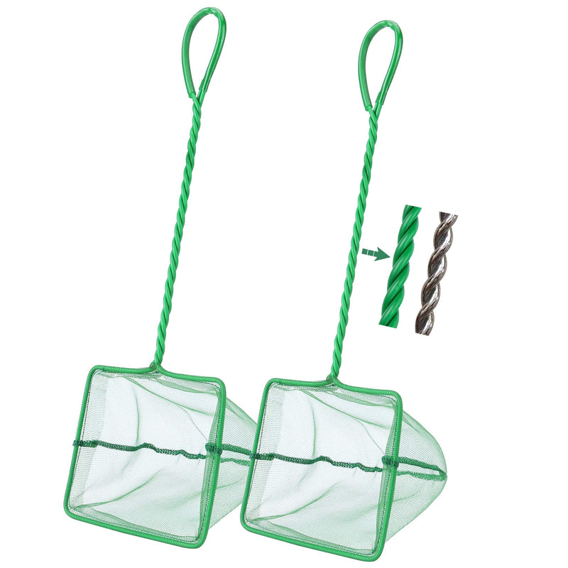 Filhome 2 Pcs Aquarium Fish Net, Fine Mesh Quick Catch Fish Net for Fish Tank 5 inch - BeesActive Australia