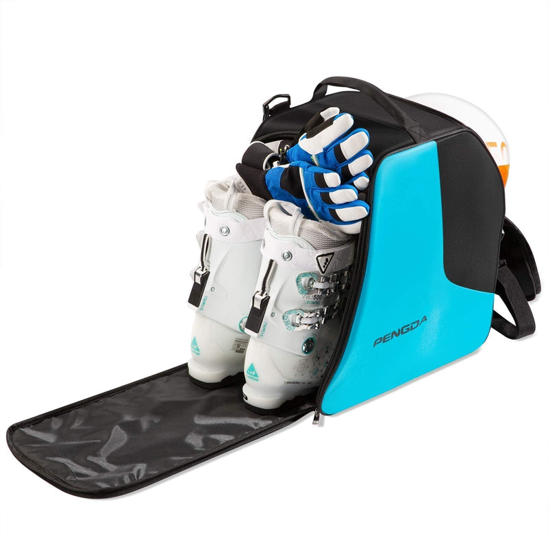 PENGDA Ski Boot Bag -Ski Boots Snowboard Boots Bag Waterproof Travel Boot Bag for Ski Helmets, Goggles, Gloves, Ski Apparel & Boot Storage(2 Separate Compartments) Black Blue - BeesActive Australia