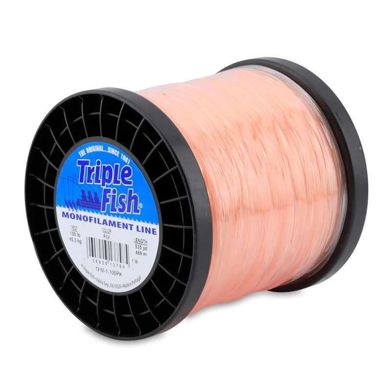 Triple Fish Monofilament Line Pink 100 Lb Test / 1 Lb Spool - BeesActive Australia