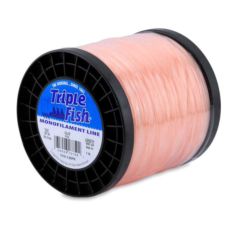 Triple Fish Monofilament Line Pink 80 Lb Test / 1 Lb Spool - BeesActive Australia