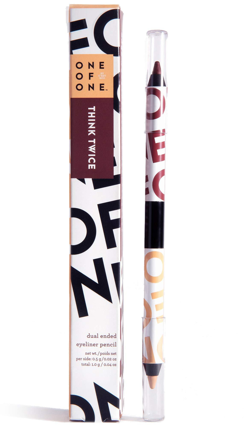 One of One by C'est Moi Think Twice Eyeliner Pencil | Dual-Ended, Long-Lasting Liners Glide on Easily + Provide a Vibrant, Smudge-Proof Finish | Taupe To Me + Auburn'n For You | 1.0 g / 0.04 oz - BeesActive Australia