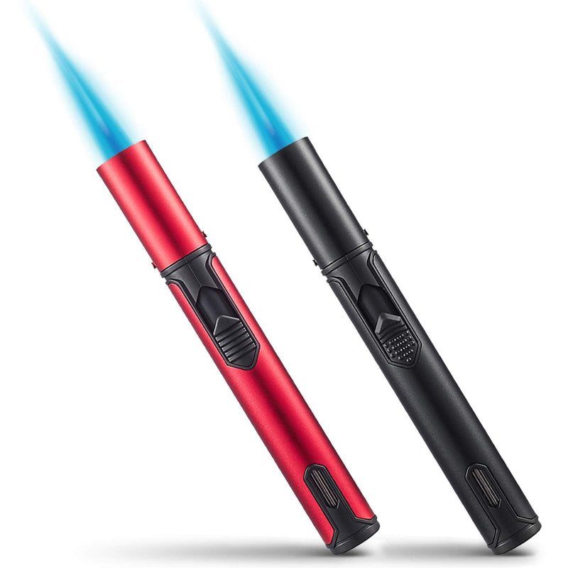 Urgrette 2 Pack Butane Torch Lighter, 6-inch Refillable Pen Lighter Adjustable Jet Flame Butane Lighter for Grill BBQ Candle Camping (Gas Not Included) Raven & Ruby - BeesActive Australia