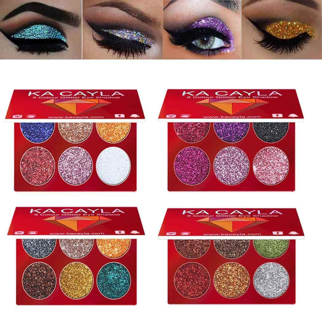 Eyret Glitter Colorful Eyeshadow Palette 6 Colors Highly Pigmented Eyeshadow Pallet Long Lasting Waterproof Eye Shadow Beauty Makeup Cosmetics for Women and Girls (Gold 5#) - BeesActive Australia