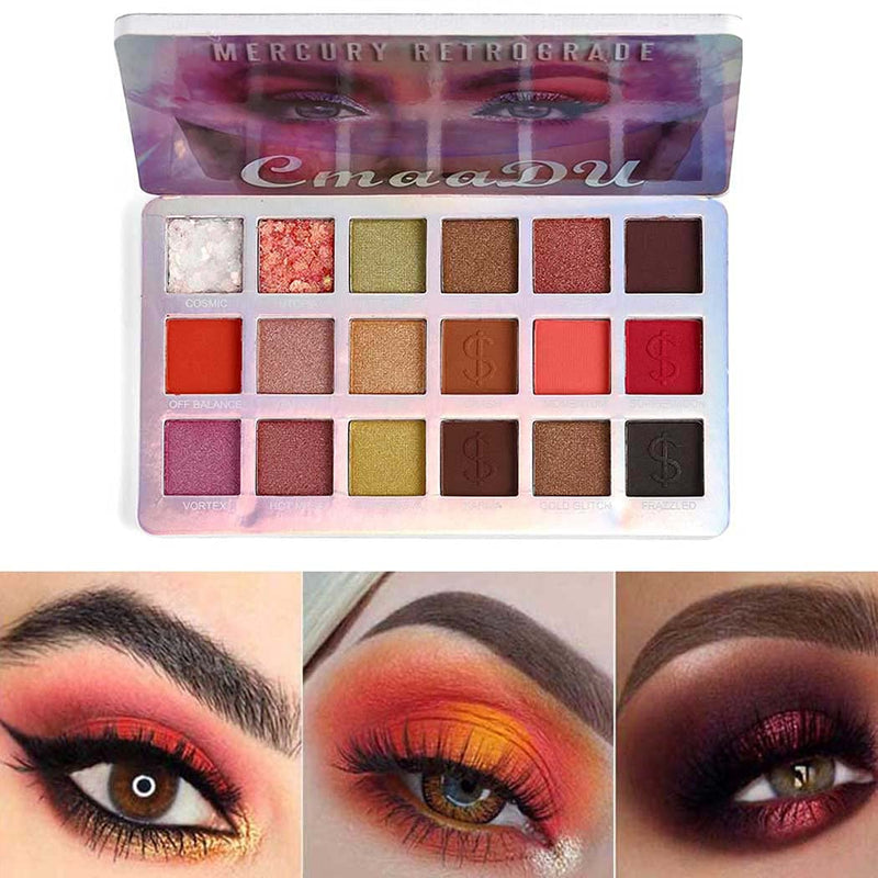 Eyret Matte and Glitter Eyeshadow Palette 18 Colors Metals Waterproof Eyeshadow Pallet Silky Natural Eye Shadow Beauty Makeup Cosmetics for Women and Girls (Multi color 2#) - BeesActive Australia