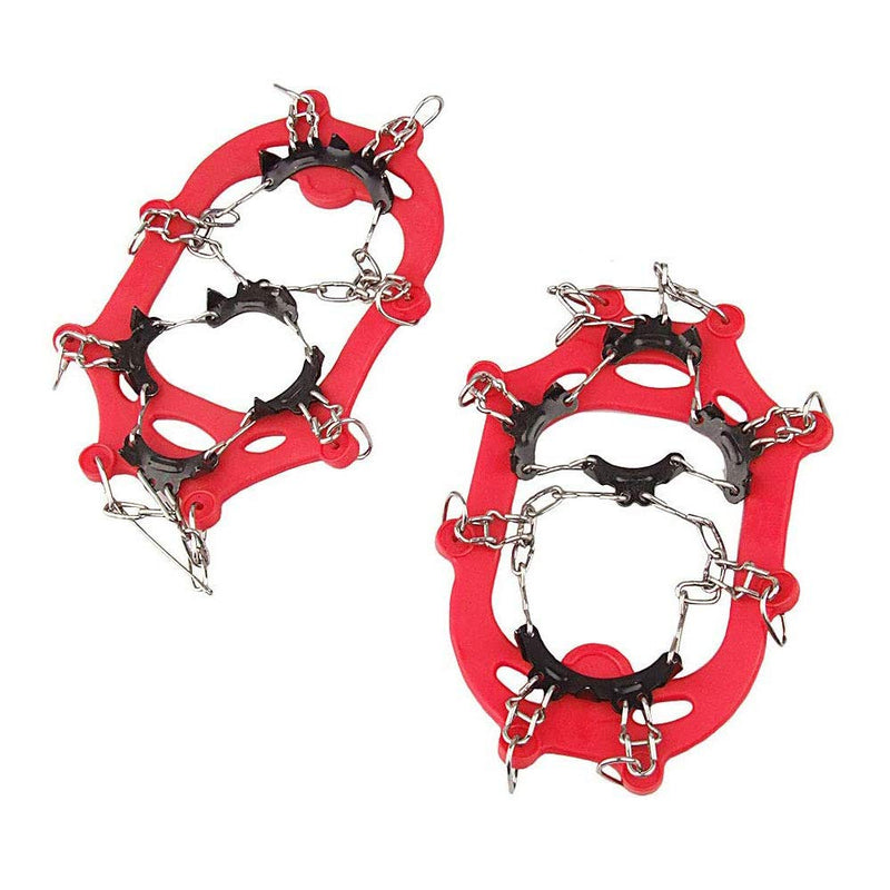YOUFINE 11 Teeth Crampons Outdoor Anti Slip Shoes Cover Ice Claws with Stainless Steel Chain for Kids Children Teenagers, with Carry Bag for teenagers - BeesActive Australia