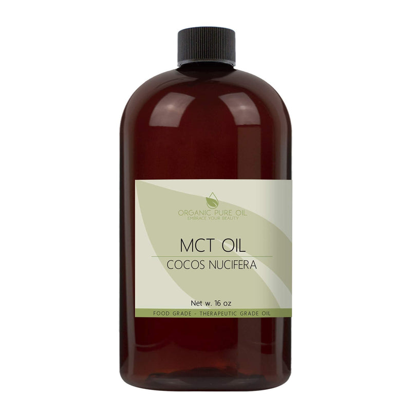 MCT Oil - 100% Pure Fractionated Coconut from Coconut Fruit Organic Sourced Non GMO Medium Chain Triglyceride Vegan Bulk C8 & C10 Carrier Oil - 16 oz - 1 Pint - Skin Hair Cuticles Facial Hair - OPO - BeesActive Australia