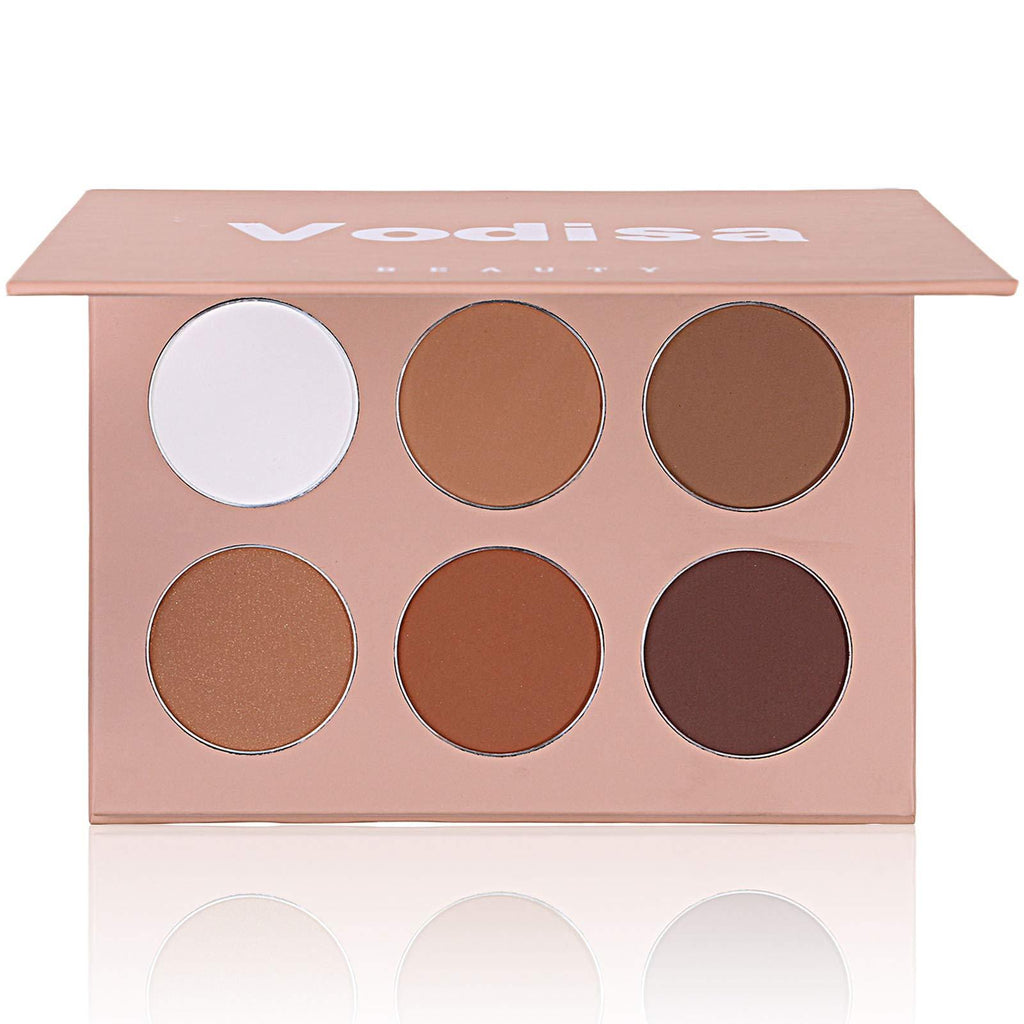 Vodisa Contour Palette Highlighting Bronzer Powder Kit Matte Corrector Professional Base Foundation Long-Wear, Lightweight, Blends Easily, Highly Pigmente Makeup Pallet With Mirror (B) B - BeesActive Australia