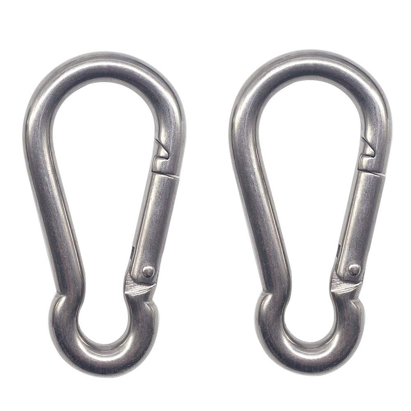 3.15 Inches 4 Inches Stainless Steel Carabiner for Gym Equipment Connection, EFFIET Heavy Duty Spring Snap Hook Clips Spring Link Buckle for Gym Exercise, Punching Bags, Fishing, Hiking, Camping - BeesActive Australia
