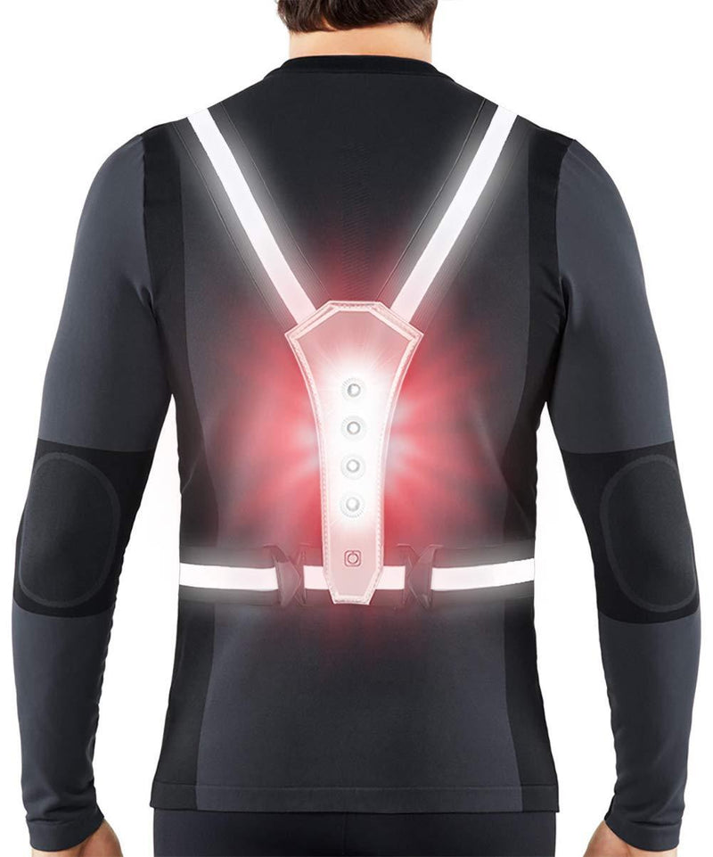 AIWOIT Reflective Running Gear, Safety Vest for Men/Women Running, Cycling or Walking, High Visibility Warning LED Lights with Adjustable Elastic Belt - BeesActive Australia