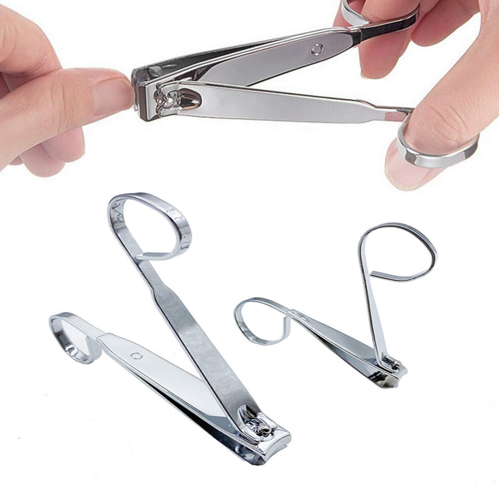 Cafurty 2 Pack Nail Clippers, Sharp Stainless Steel Fingernail Clipper Curved Blade Toenail Clipper Set for Ingrown Manicure, Pedicure, Men & Women - Set of 2 (Small and Large) - BeesActive Australia