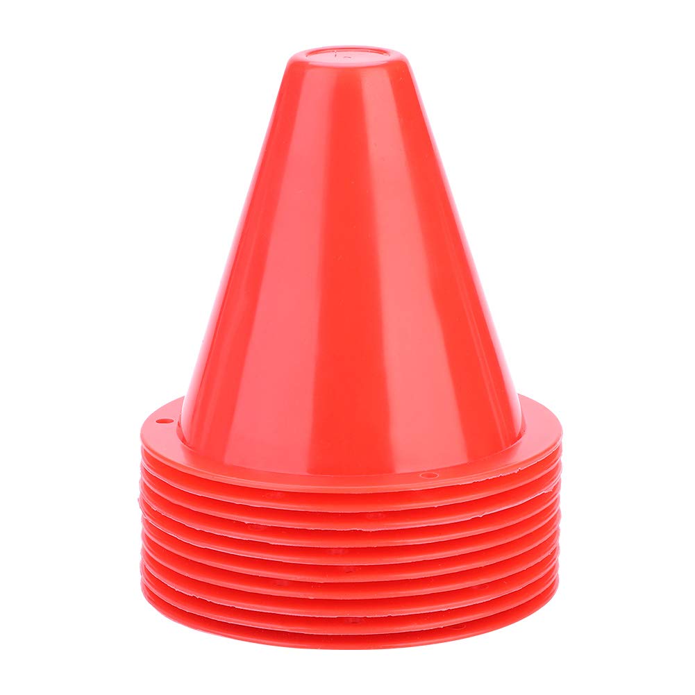 Liyeehao Bright Color Soccer Cone, Durable 10-Piece Soccer Marker, Training Cone, Games for Soccer Training for Boys(red) - BeesActive Australia