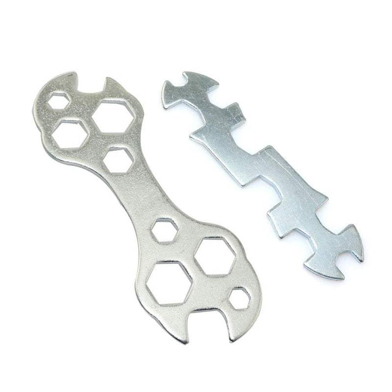 PZRT 2pcs Steel Galvanized Multi-hole Bicycle Cycle Mountain Bike Wrench Portable Multi-functional Bike Repair Tool - BeesActive Australia