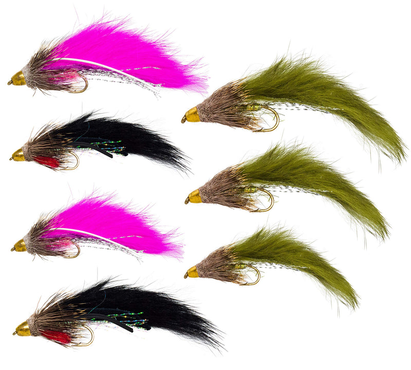 7 Conehead Zuddler/Bunny Muddler Minnow Dry Fly Fishing Assortment | Trout, Sculpin Streamer, Baitfish Flies - BeesActive Australia