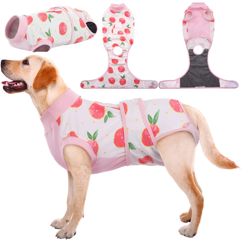 Kuoser Recovery Suit for Dogs Cats After Surgery, Professional Pet Recovery Shirt Dog Abdominal Wounds Bandages, Substitute E-Collar & Cone,Prevent Licking Dog Onesies Pet Surgery Recovery Suit Large (Back:16.1-20.1'', Weight:23-48 LB) Pink - BeesActive Australia