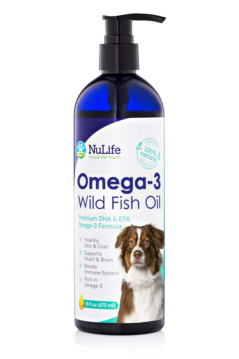 Pure Omega 3 Fish Oil for Dogs Liquid, Wild Caught from Iceland, Skin and Coat Supplement for Shedding, Dry Itchy Skin and Allergies, Rich in EPA + DHA with Omega 3, 6 & 9 Fatty Acids, 16 oz - BeesActive Australia
