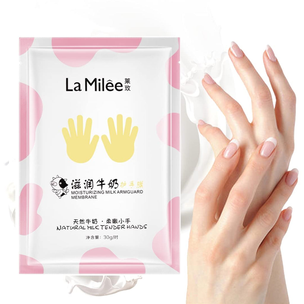 Lamilee Hand Peel Mask, Milk Gloves, Moisturizing Repair Rough and Dry Skin for Men and Women, SPA Gloves for Hands Exfoliating Hand Peeling Masks for Soothing and Whitening Rough Skin（1 Pairs） 1 pair - BeesActive Australia