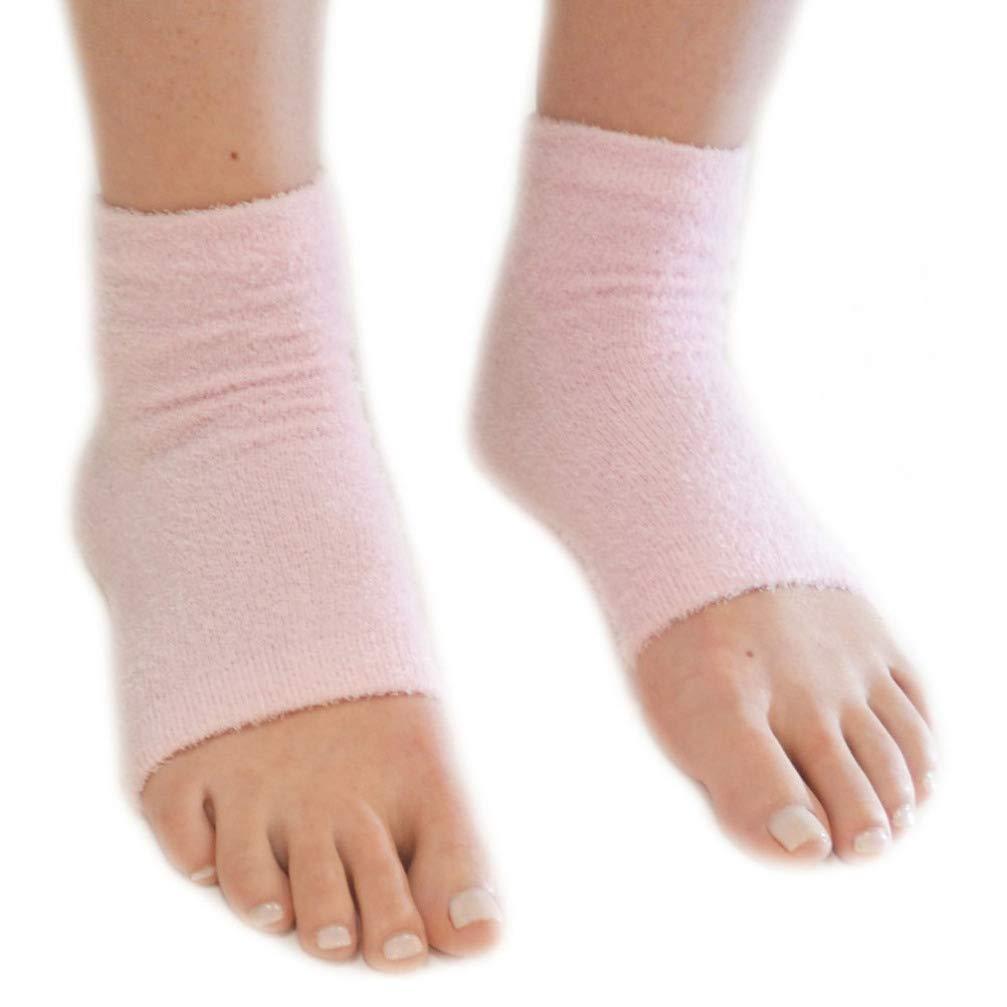 Beaupretty Moisturizing Heel Socks Gel Heel Socks Toeless Spa Socks Soft Heel Socks for Dry Hard Cracked Skin (Pink) 10 x 6 x 1cm Pink - BeesActive Australia