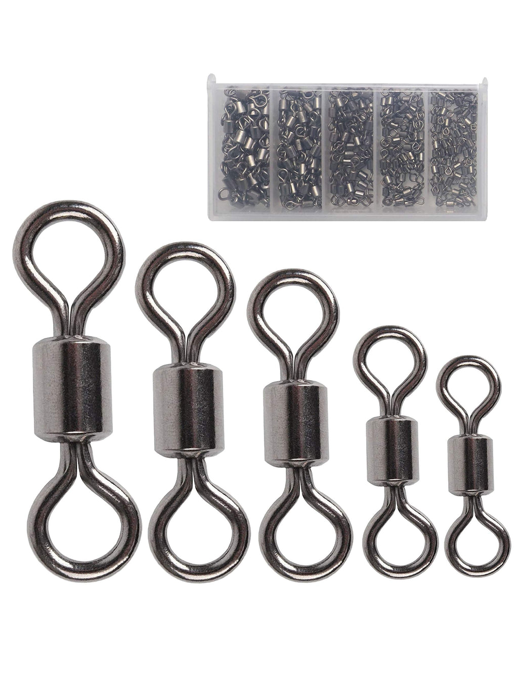 Facikono Fishing Barrel Swivels Set, 210pcs Rolling Bearing Snap Connector for Saltwater Freshwater Fishing - BeesActive Australia