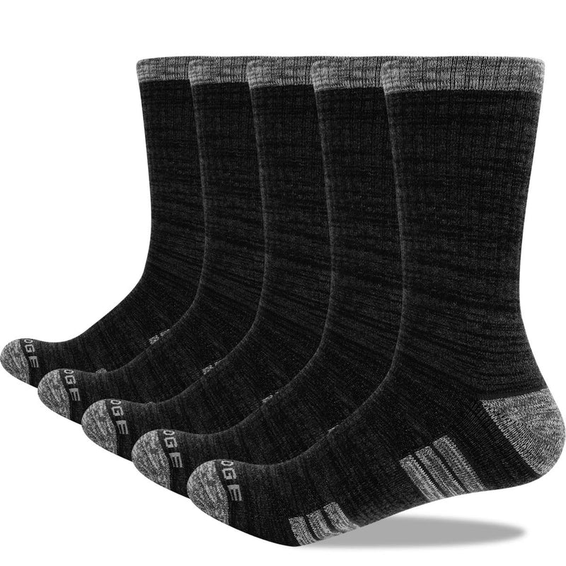 YUEDGE Men's Performance Workout Training Athletic Socks Moisture Wicking Work Boot Cushioned Crew Socks For Size 6-13 1807*dark Grey 11-13 - BeesActive Australia