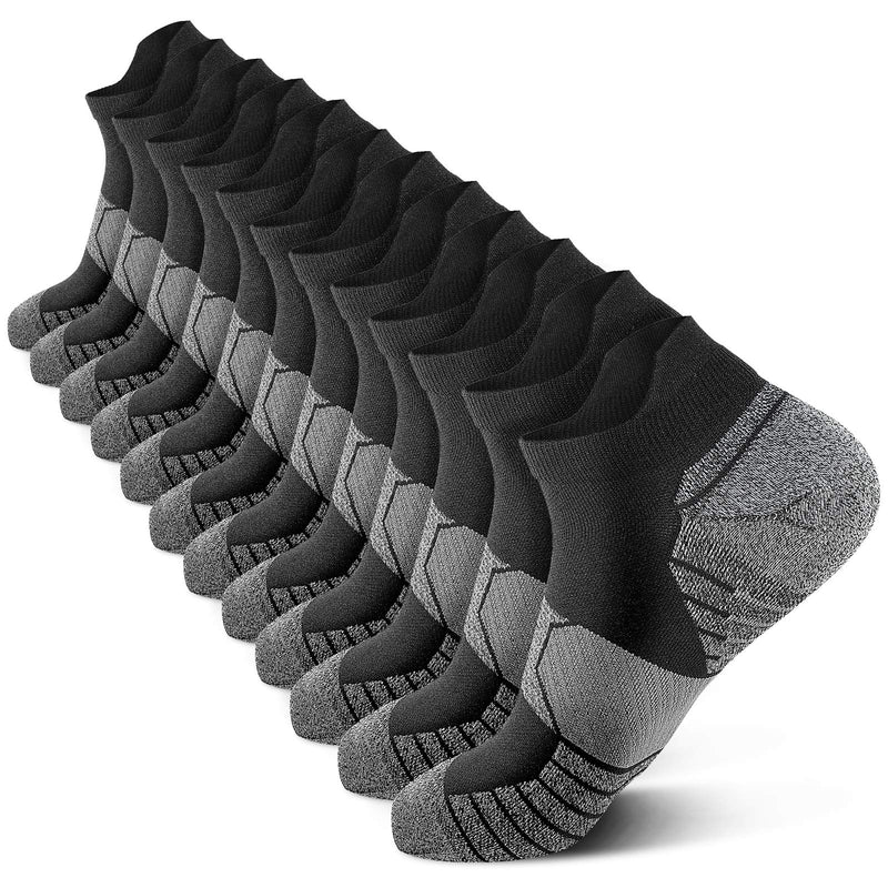 PAPLUS Compression Running Socks Women (6 Pairs), Ankle Athletic Socks Low Cut with Arch Support Black(6 Pairs) Small-Medium - BeesActive Australia
