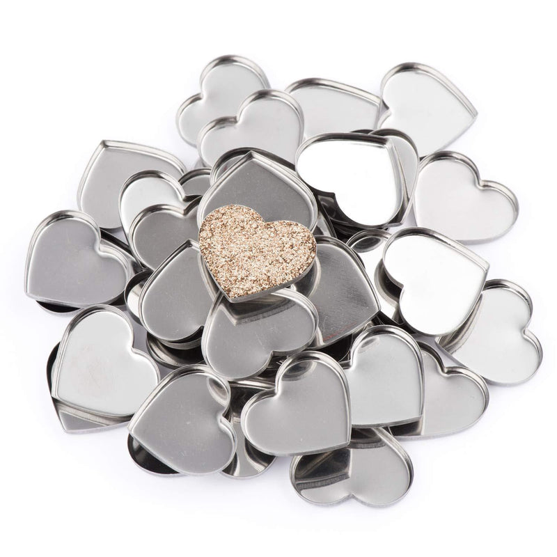 Allwon 56 Pack Empty Heart Shape Metal Pans for Eyeshadow Palette Magnetic Makeup Palette - BeesActive Australia