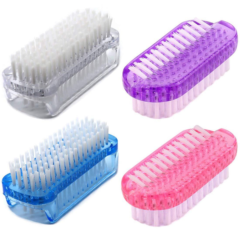 Nail Brush Two Sided Fingernail Scrub Brush Hand Cleaning Brushes Soft Stiff Bristles Nails Toes scrubber for Men Women Kids,4 PCS - BeesActive Australia