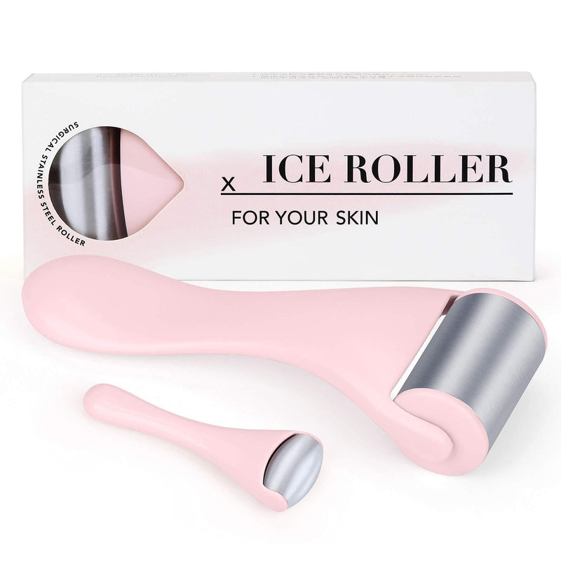 Ice Roller for Face and Eye 2 Pcs,Face Roller Skin Care for Puffiness,Migraine,Pain Relief,Eye Roller For Puffy Eyes Dark Circles,Stainless Steel Facial Roller (Pink) Pink-2 Pcs - BeesActive Australia