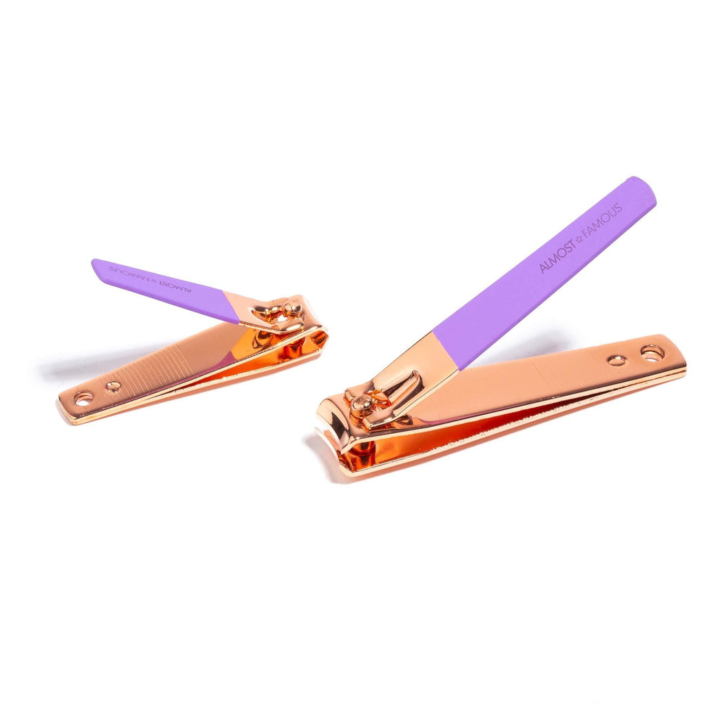 Almost Famous Beauty Ergonomic, Non-Slip, Soft-Touch Nail Clippers Set, Purple (Pack of 2)… - BeesActive Australia