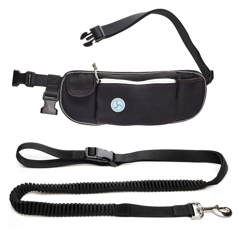 Hands Free Dog Leash for Running Walking Jogging with Adjustable Waist Belt Bag Phone Pocket and Treat Pouch Durable Bungee Lead for Medium & Large Dogs - BeesActive Australia