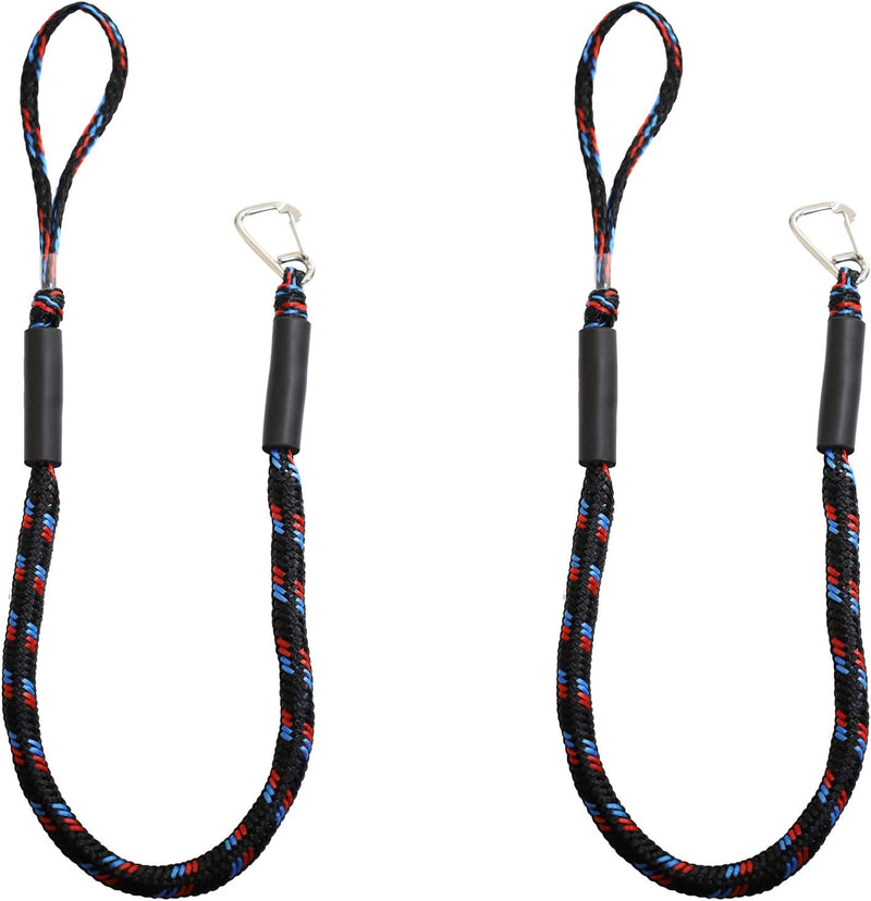 Bungee Dock Line Boat Ropes for Docking Line Mooring Rope with Stainless Steel Clip Accessories for Boats PWC, Built in Snubber, Kayak, Watercraft,SeaDoo,Jet Ski, Pontoon, Canoe, Power Boat 2-Pack - BeesActive Australia