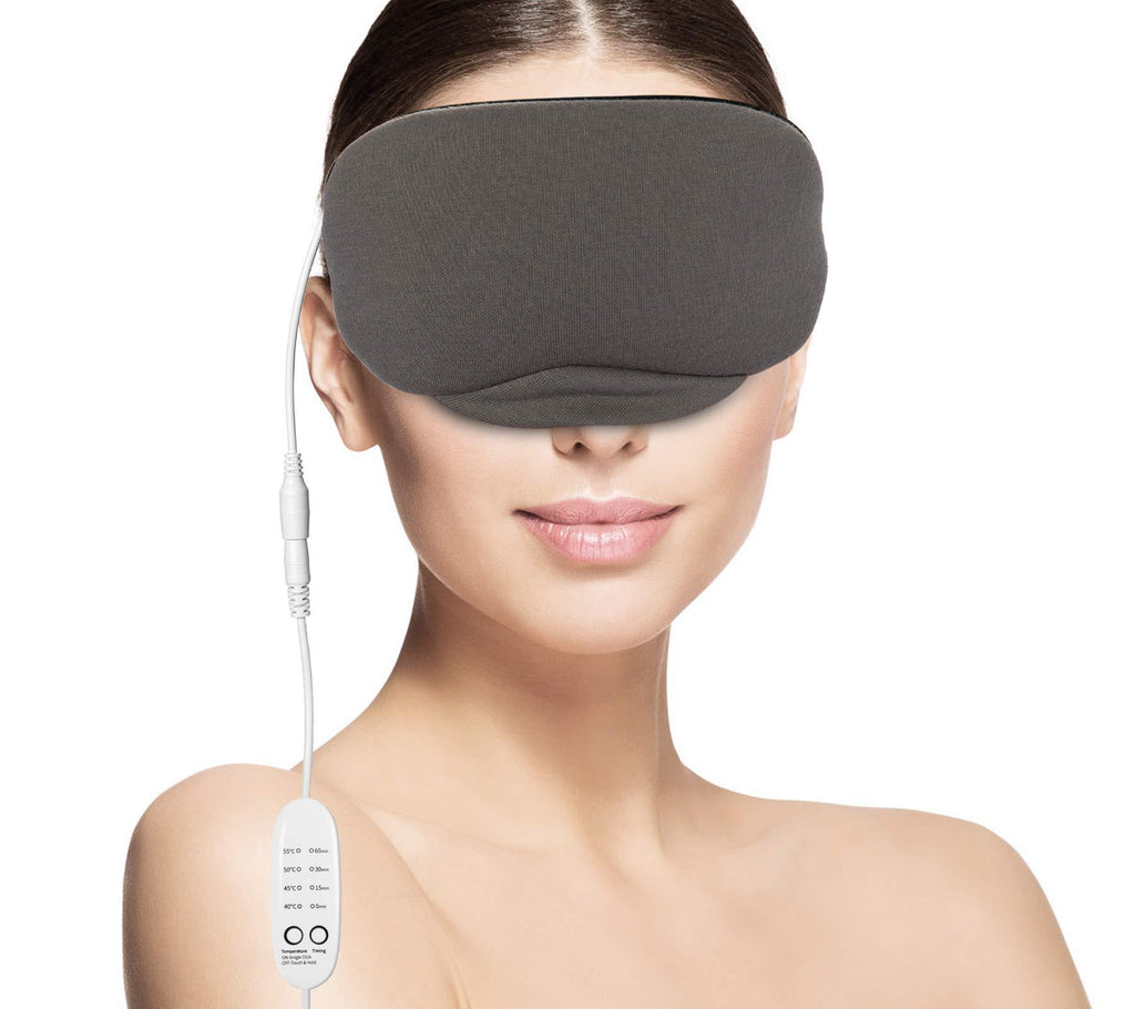 Boobeen Portable Hot USB Heated Steam Eye Mask - for Puffy Eyes, Warm Therapeutic Treatment for Dry Eye, Chalazion, Blepharitis and Eye Bag with Time and Temperature Control Gray - BeesActive Australia