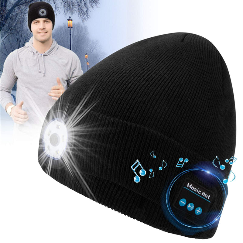 Sweethat Bluetooth Beanie Hat Upgraded with Speaker Winter Bluetooth Hats with Mic Beanie Headphones Wireless Music Hat LED Beanie Hat with Light Rechargeable for Men Women Outdoor Running Gift - BeesActive Australia