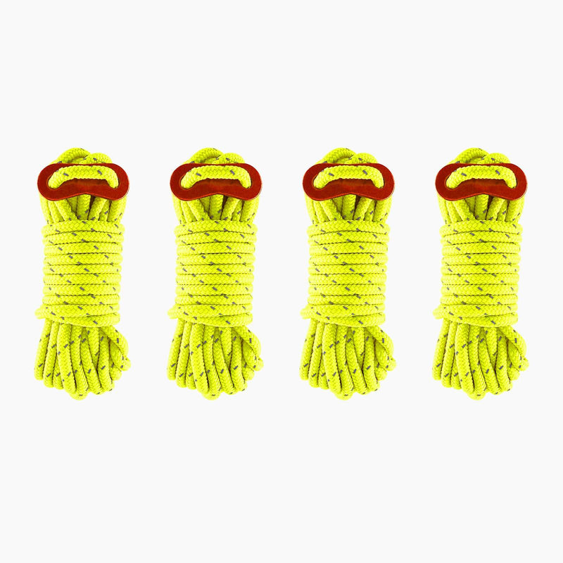 BALIT Reflective Nylon Pull Paracord 4 Pack 4mm 13FT Tent Guy Lines Rope with Aluminum Rope Tensioner Fits Camping Tent Hiking Outdoor Activity Fluorescent Green - BeesActive Australia