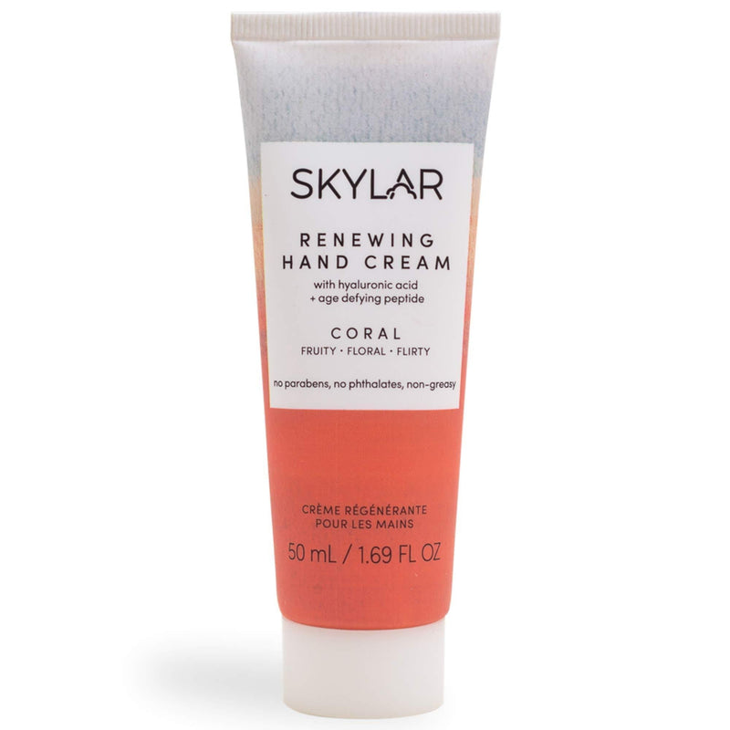Coral Renewing Hand Cream By Skylar - Age-defying, Hydrating, Non-greasy, Paraben-Free and Vegan Formula With Hyaluronic Acid, Active Peptide, and Natural Oils - Fruity and Floral Scent - 1.69 Fl Oz Coral - BeesActive Australia
