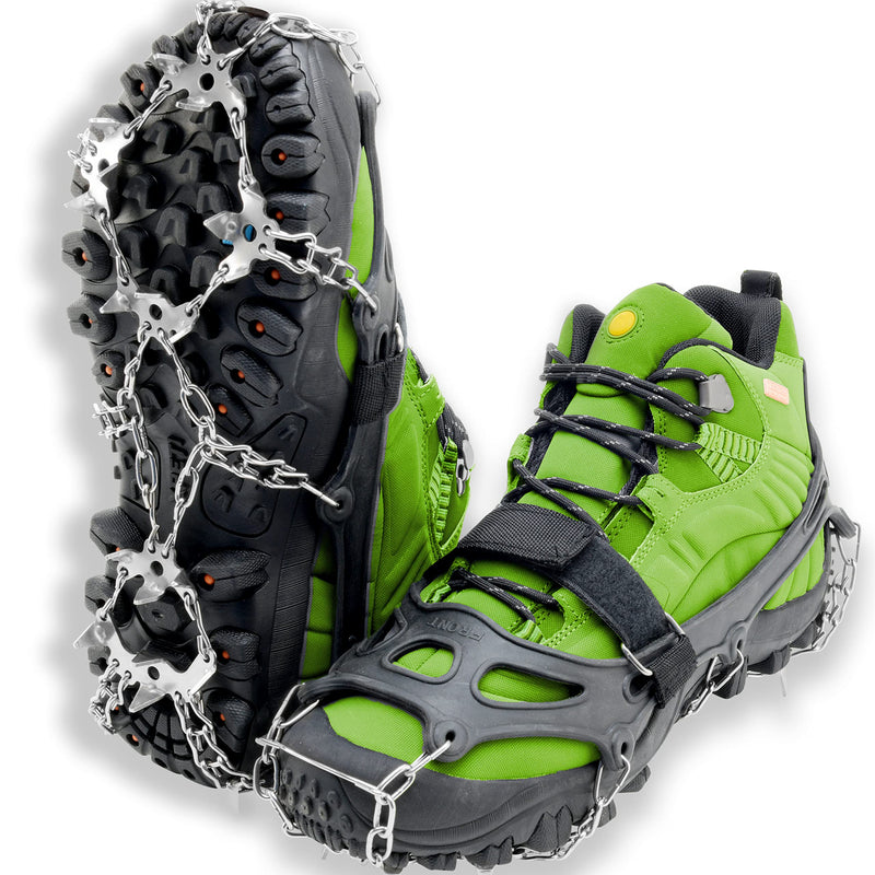 Crampons for Hiking Boots - 19 Non-Slip Hiking Spikes for Men and Women - Ice Cleats for Shoes and Boots – Best for Traction on Snow and Ice - Snow Grips Medium - BeesActive Australia