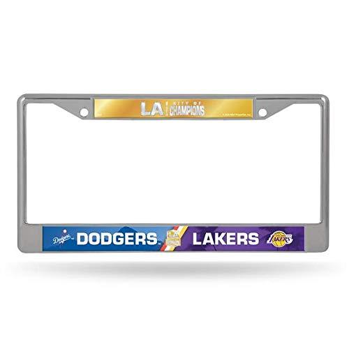 LA City of Champions License Plate Frame - Dodgers Lakers - Dual 2020 Champs - BeesActive Australia