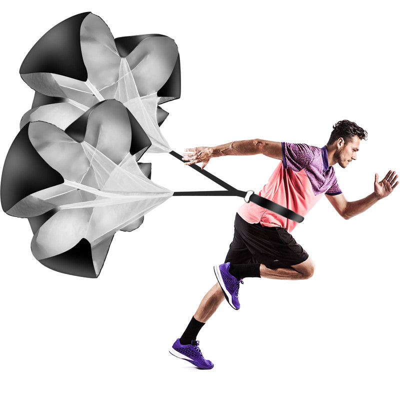Vhxorrz Running Parachute Speed Training Pack of 2 56 Inch Speed Resistance Parachute Speed Chute for Speed Training Football Basketball Training Adults Youth Kids 2 Pack Dark Black - BeesActive Australia