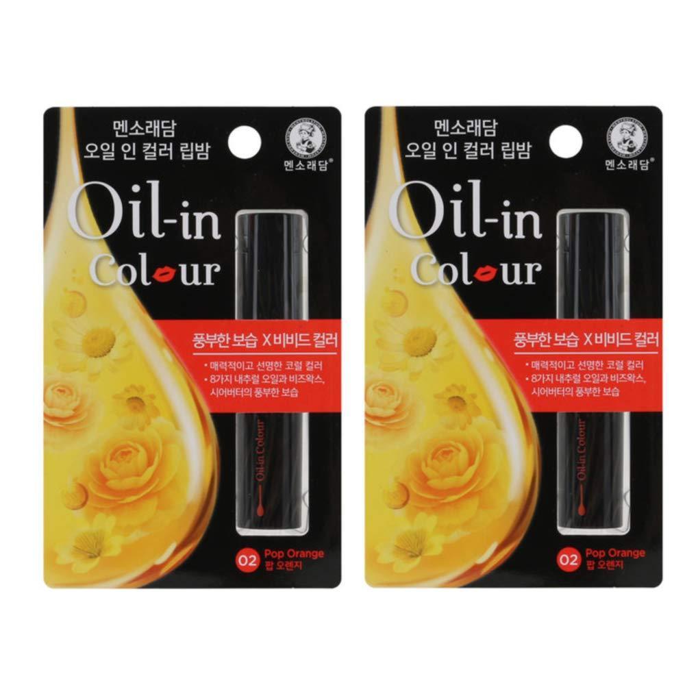 Mentholatum Oil-in Colour Lip balm 3g Pack of 2 .KOREA VER(Pop Orange) Pop Orange - BeesActive Australia