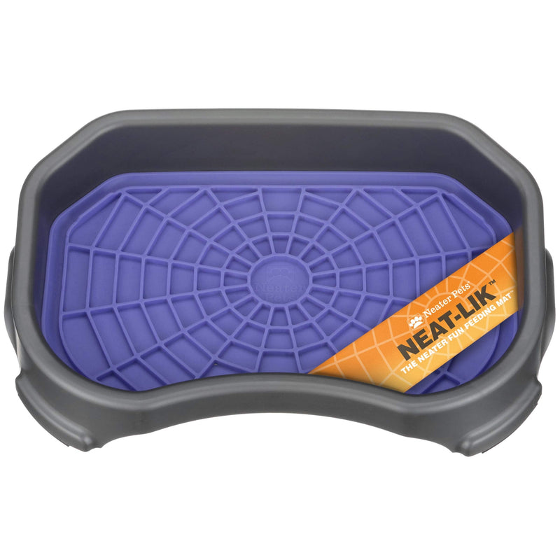 Neater Pets - Neat-LIK - Slow Feeding Licking Pad for Dogs & Cats Mat 1 Pack w/ Tray Purple - BeesActive Australia
