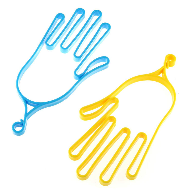 DGZZI Golf Gloves Stretcher 2PCS Durable Outdoor Sport Gloves Holder Keeper Hanger Dryer Shaper Tool Accessories Yellow and Blue - BeesActive Australia