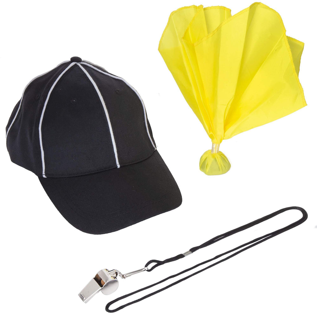 Football Referee Accessory Pack - Includes Hat, Whistle, and Penalty Flag - Great for Officiating Football Games or Halloween Costumes, Costume Party, Flag Football, Intramural Sports, Club Sport - BeesActive Australia
