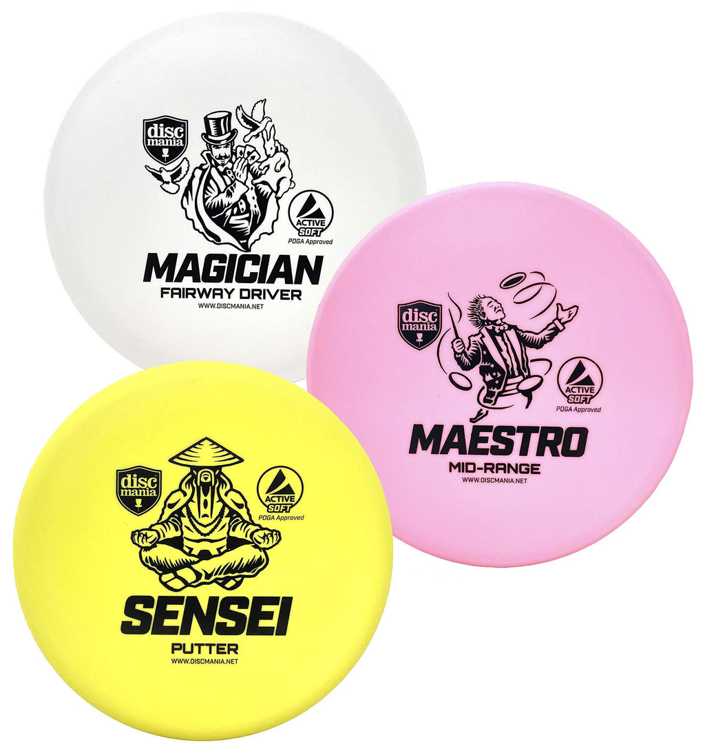 Discmania Active Soft Disc Golf Set of 3 – Includes Disc Golf Putter, Mid-Range and Driver (Colors Will Vary) - BeesActive Australia