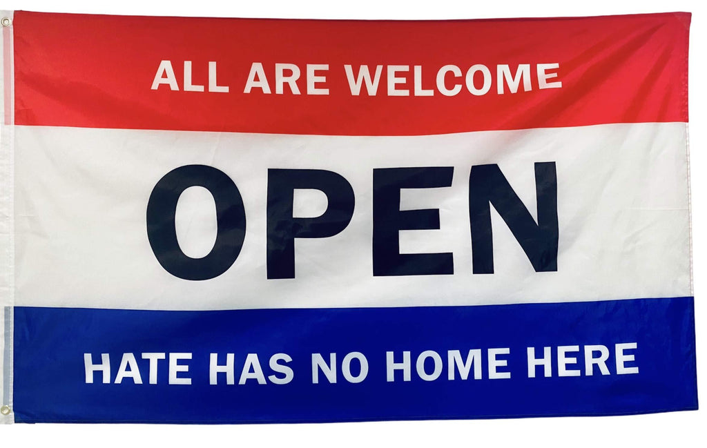 Drumpf.WTF Inclusive Open Flag - 3' x 5' Banner for Home, Business or Church - All are Welcome, Hate Has No Home Here - BeesActive Australia