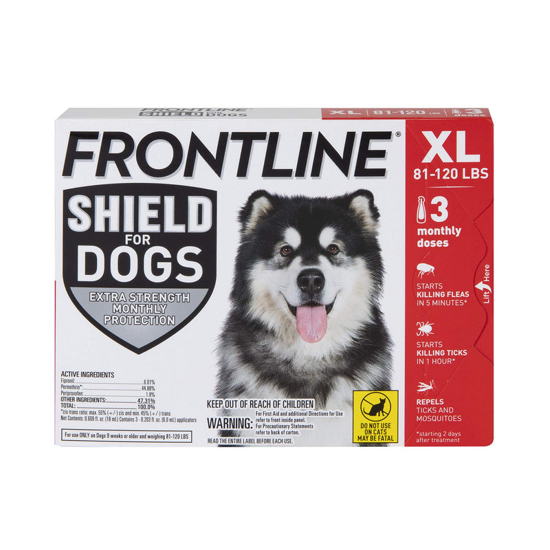 FRONTLINE Shield for Dogs Flea & Tick Treatment, 81-120 lbs 3 Count - BeesActive Australia