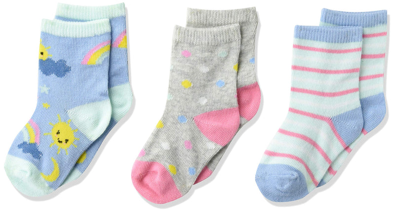 K. Bell Socks girls Fun Kids Novelty Crew Socks One Size Rainbow & Sun Lt (Blue Assorted) - BeesActive Australia