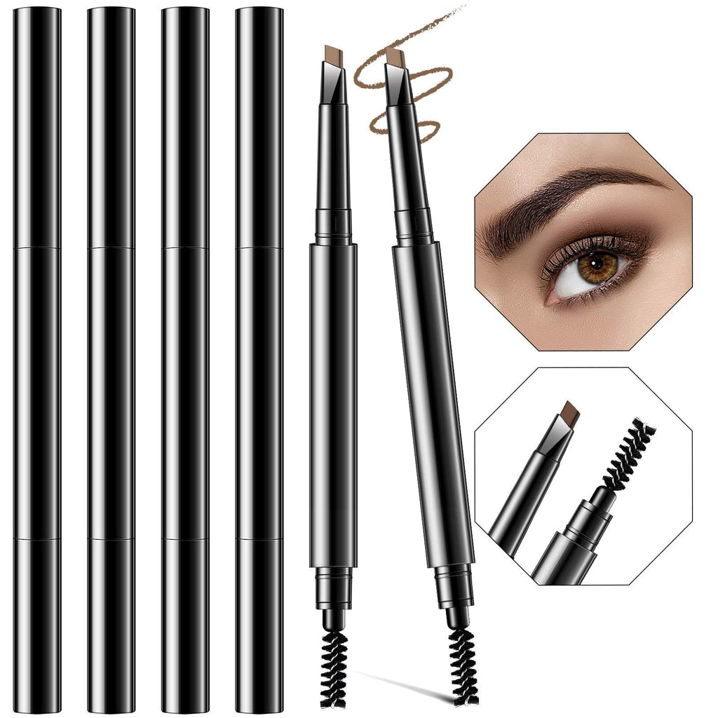 6 Packs Eyebrow Pencil Long Lasting with Brush, Waterproof Retractable Brow Pencil Mechanical Sweat-proof 2 in 1 Double Headed Brow Pencil and Brow Brush Makeup Tool (Coffee) Coffee - BeesActive Australia