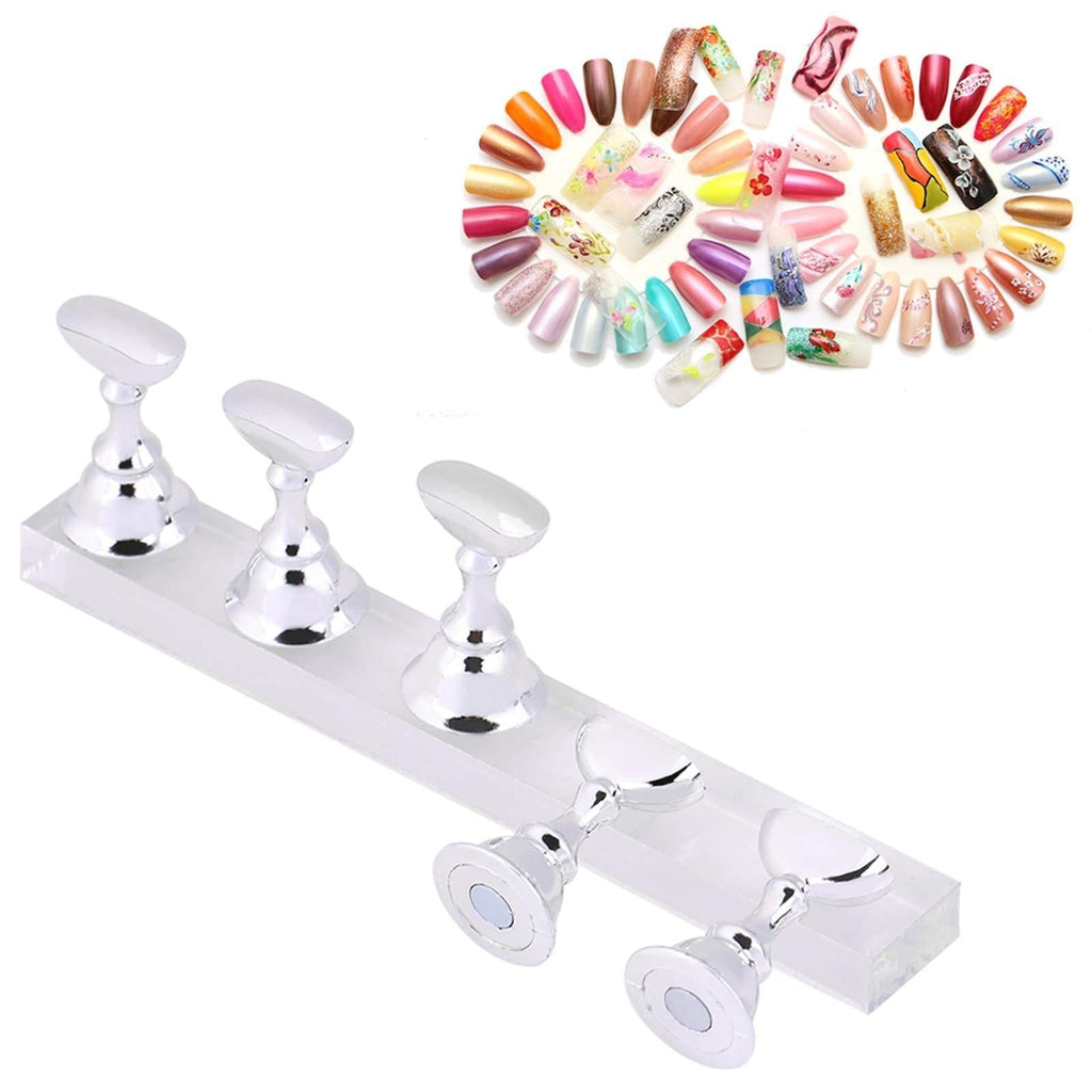 Nail Tips Stand Holder Magnetic Nail Tip Practice Display Stand for Manicure Nail Art Tool - BeesActive Australia