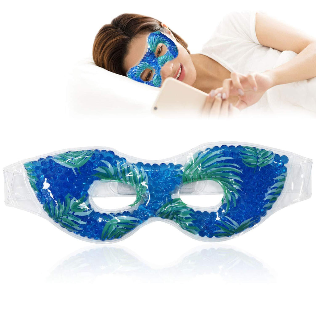 Cooling Eye Mask Reusable Gel Eye Mask for Puffiness, Cold Eye Mask Eye Ice Mask Pack for Dry Eyes,Puffy Eyes, Dark Circles,Headache, Migraine, Stress Relief (Leaves) Leaves - BeesActive Australia