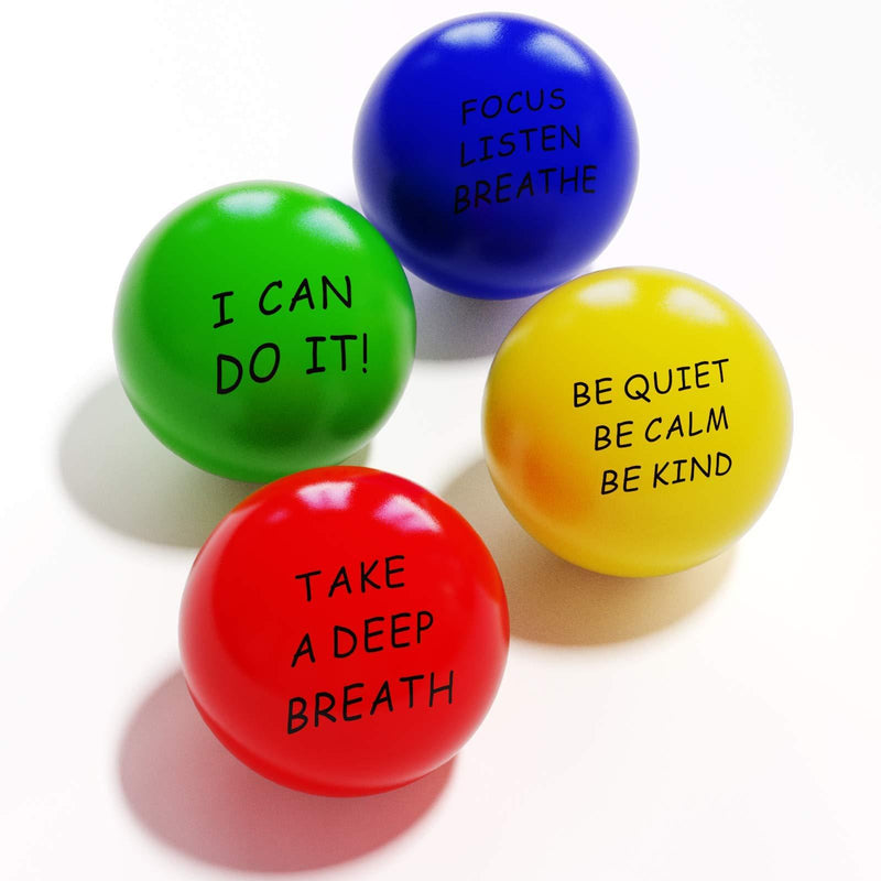 ALMAH Motivational Stress Relief Balls（4 Pack with Quetos）,Strengthen Hand Exercise Toys for Adults and Kids to Relieve Anxiety and Manage Anger - BeesActive Australia